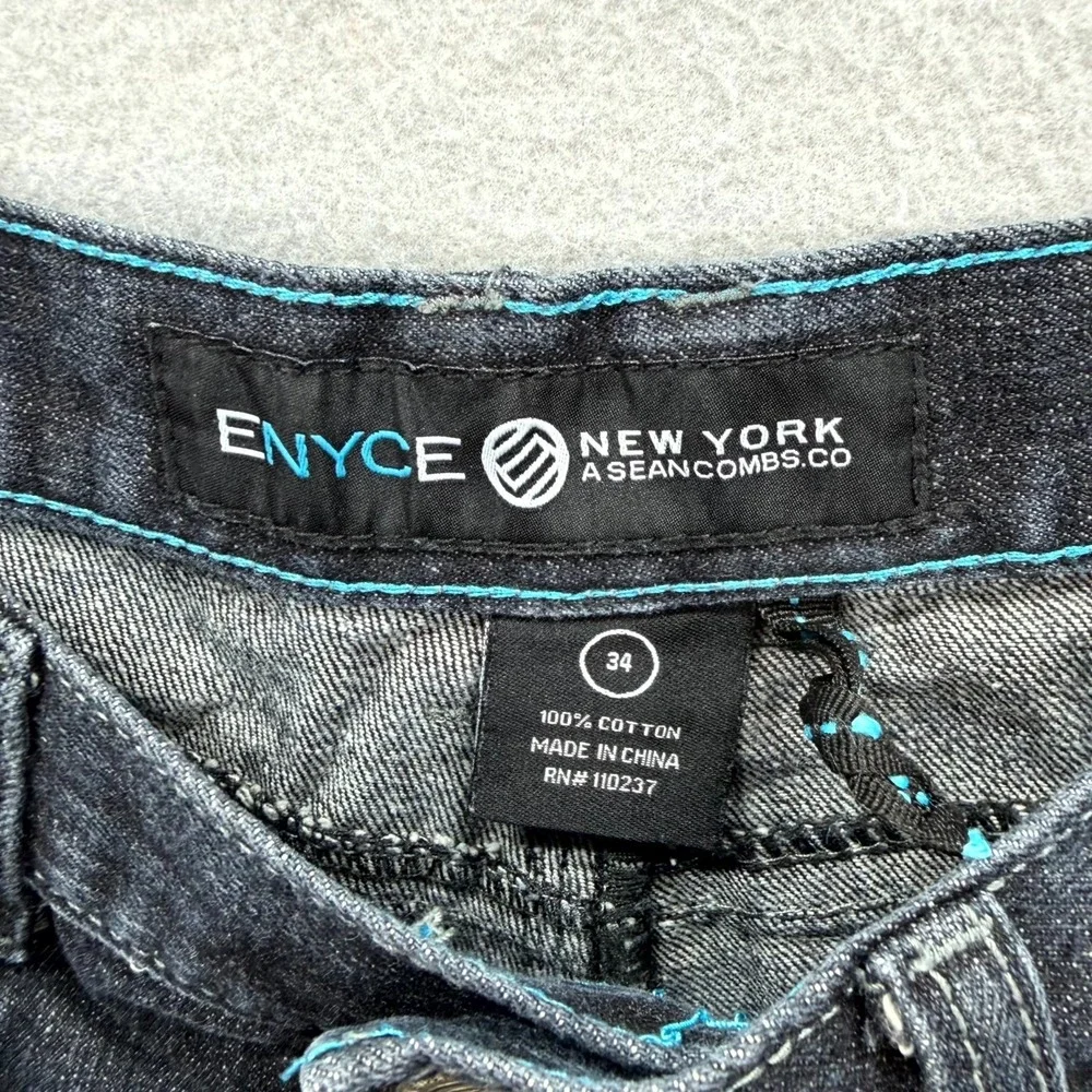 Vintage Enyce Baggy Jean Shorts Mens 34 Blue Denim Y2K Skater Grunge‎ Streetwear